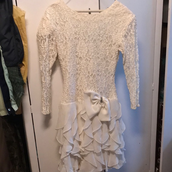 stretch lace/chiffon party dress - Picture 2 of 3